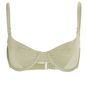 WEWOREWHAT Vintage Glitter Underwire Bikini Top - sage💚